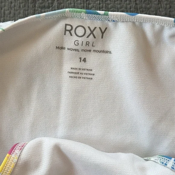Roxy White and Multicolor Floral Bikini Set - Girls Size 14 - Picture 7 of 7